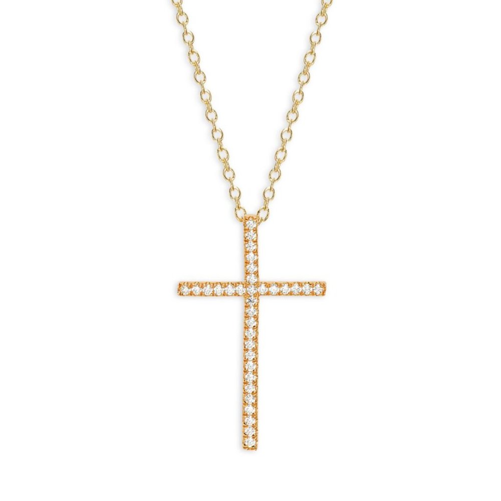 LAFONN Cross 18K Yellow Goldplated Sterling Silver & Simulated Diamond Necklace